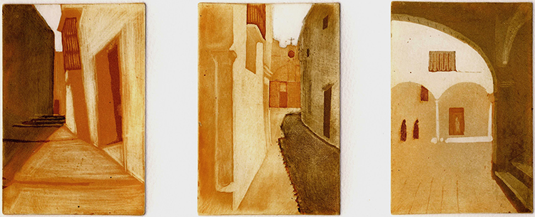 blog 15 Arcos, Spain 3 plate etching 12x 8 cm each plate ed.VE 5 £220BLOG