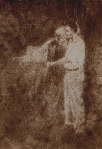 Spanish journey part 2 Tim using the Jarra in Hidalgo's Bodega soft ground 12 x 8.5 cm