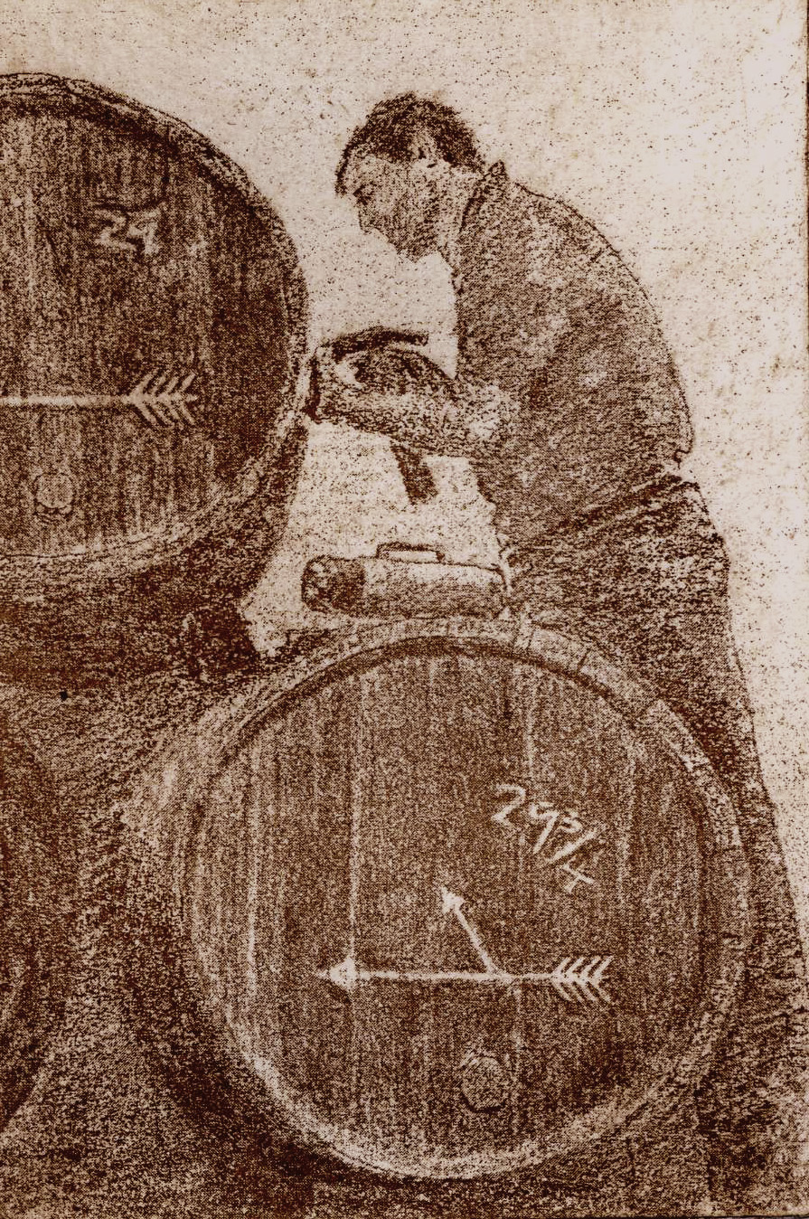 Spanish journey part 1 Mending casks at Lustau 11.5 x 8 cm